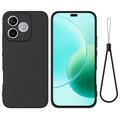 Honor 600e/600 Lite/X80i Liquid Silicone Case with Hand Strap - Black