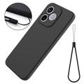 Honor 600e/600 Lite/X80i Liquid Silicone Case with Hand Strap - Black