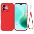Honor 600e/600 Lite/X80i Liquid Silicone Case with Hand Strap - Red