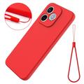 Honor 600e/600 Lite/X80i Liquid Silicone Case with Hand Strap - Red