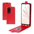 Honor 70 Pro Vertical Flip Case with Card Holder - Red