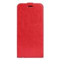 Honor 70 Pro Vertical Flip Case with Card Holder - Red