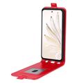 Honor 70 Pro Vertical Flip Case with Card Holder - Red