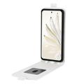 Honor 70 Pro Vertical Flip Case with Card Holder - White