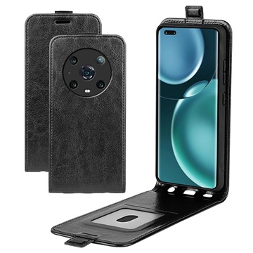 Honor Magic4 Pro Vertical Flip Case with Card Holder - Black