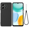 Honor X5c/X5c Plus/Play10A Liquid Silicone Case with Hand Strap - Black