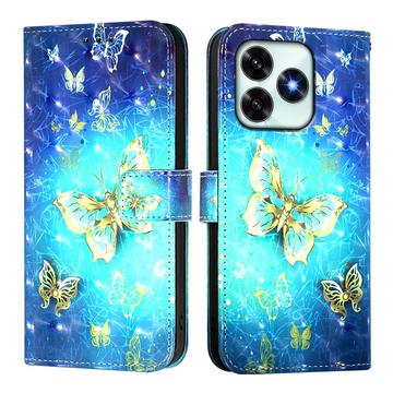 Honor X5c Plus Wonder Series Wallet Case - Golden Butterflies