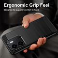 Honor X6e Brushed TPU Case - Carbon Fiber - Black