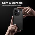 Honor X6e Brushed TPU Case - Carbon Fiber - Black