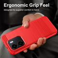 Honor X6e Brushed TPU Case - Carbon Fiber - Red