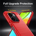 Honor X6e Brushed TPU Case - Carbon Fiber - Red