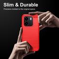 Honor X6e Brushed TPU Case - Carbon Fiber - Red