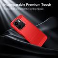 Honor X6e Brushed TPU Case - Carbon Fiber - Red