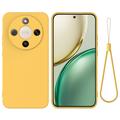 Honor X70/X9d/Magic8 Lite Liquid Silicone Case with Hand Strap - Yellow