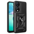 Honor X7b/90 Smart Rotary Ring Hybrid Case with Camera Shield - Black