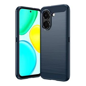 Honor X7e Brushed TPU Case - Carbon Fiber - Blue