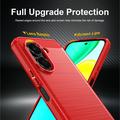 Honor X7e Brushed TPU Case - Carbon Fiber - Red