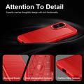 Honor X7e Brushed TPU Case - Carbon Fiber - Red