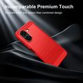 Honor X7e Brushed TPU Case - Carbon Fiber - Red