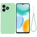 Honor X8d Liquid Silicone Case with Hand Strap - Green