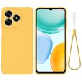 Honor X8d Liquid Silicone Case with Hand Strap - Yellow