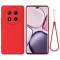 Honor X60 Pro/X9c/Magic7 Lite Liquid Silicone Case with Hand Strap - Red