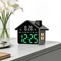 House-Shaped Multifunction LED Digital Alarm Clock - Black