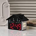 House-Shaped Multifunction LED Digital Alarm Clock - Black