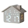 House-Shaped Multifunction LED Digital Alarm Clock - Cloth Texture - Grey