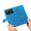 Huawei nova 16 SE Mandala Wallet Case with Wrist Strap - Blue