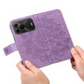 Huawei nova 16 SE Mandala Wallet Case with Wrist Strap - Purple