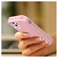 iPhone 12/12 Pro Hybrid Case with Hidden Mirror & Card Slot - Pink