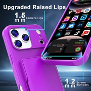 iPhone 17 Pro Hybrid Case with Hidden Mirror & Card Slot - Purple