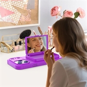 iPhone 17 Pro Hybrid Case with Hidden Mirror & Card Slot - Purple