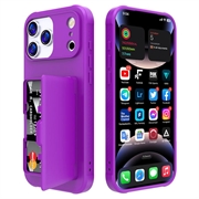 iPhone 17 Pro Hybrid Case with Hidden Mirror & Card Slot - Purple
