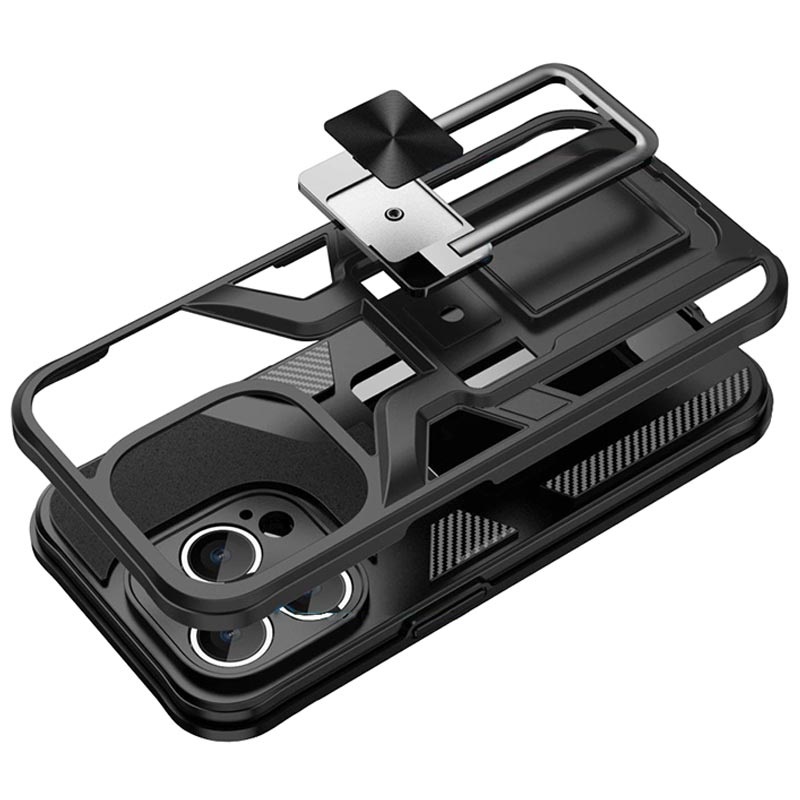 iPhone 14 Pro Hybrid Case with Metal Kickstand Black