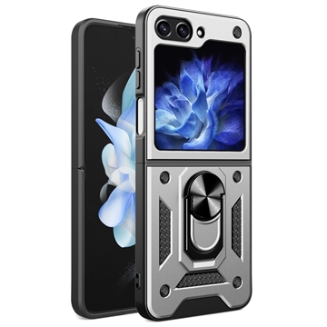 Samsung Galaxy Z Flip6 Hybrid Case with Ring Holder - Silver