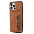 iPhone 14 Pro Hybrid Case with Wallet - Brown