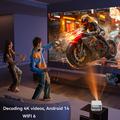 IMC880 Portable Mini Projector with 4K Video Decoding - Android 14 - White