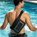 IPX8 Waterproof Floating Waist Bag with Touch Window - 8.5" - Black