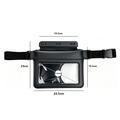 IPX8 Waterproof Floating Waist Bag with Touch Window - 8.5" - Black