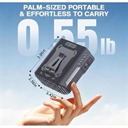 JF130 Portable Waist Fan with LED Light - 8000mAh - Black
