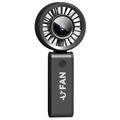 JF133 Portable Handheld Foldable Fan - 3600mAh - Black