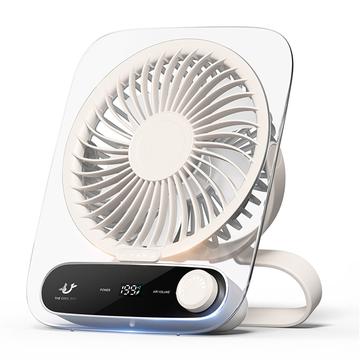 JF136 Wide-Angle Portable Desk & Hanging Fan with 199 Speed Level - Beige