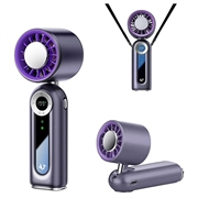 JF163 3-in-1 Portable Neck Cooling Fan - 4000mAh - Grey