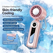 JF163 3-in-1 Portable Neck Cooling Fan - 4000mAh - Pink