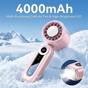 JF163 3-in-1 Portable Neck Cooling Fan - 4000mAh - Pink