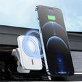 JJT-987 15W Magnetic Wireless Charger/Car Holder with Air Vent Clip - MagSafe Compatible - White