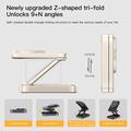 JJT-C42 Qi2 3-in-1 Aluminium Alloy Foldable Magnetic Wireless Charger - 15W - Titanium