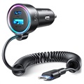 Joyroom JR-CL07 3-in-1 Wired Fast Car Charger 55W - USB-C - Black